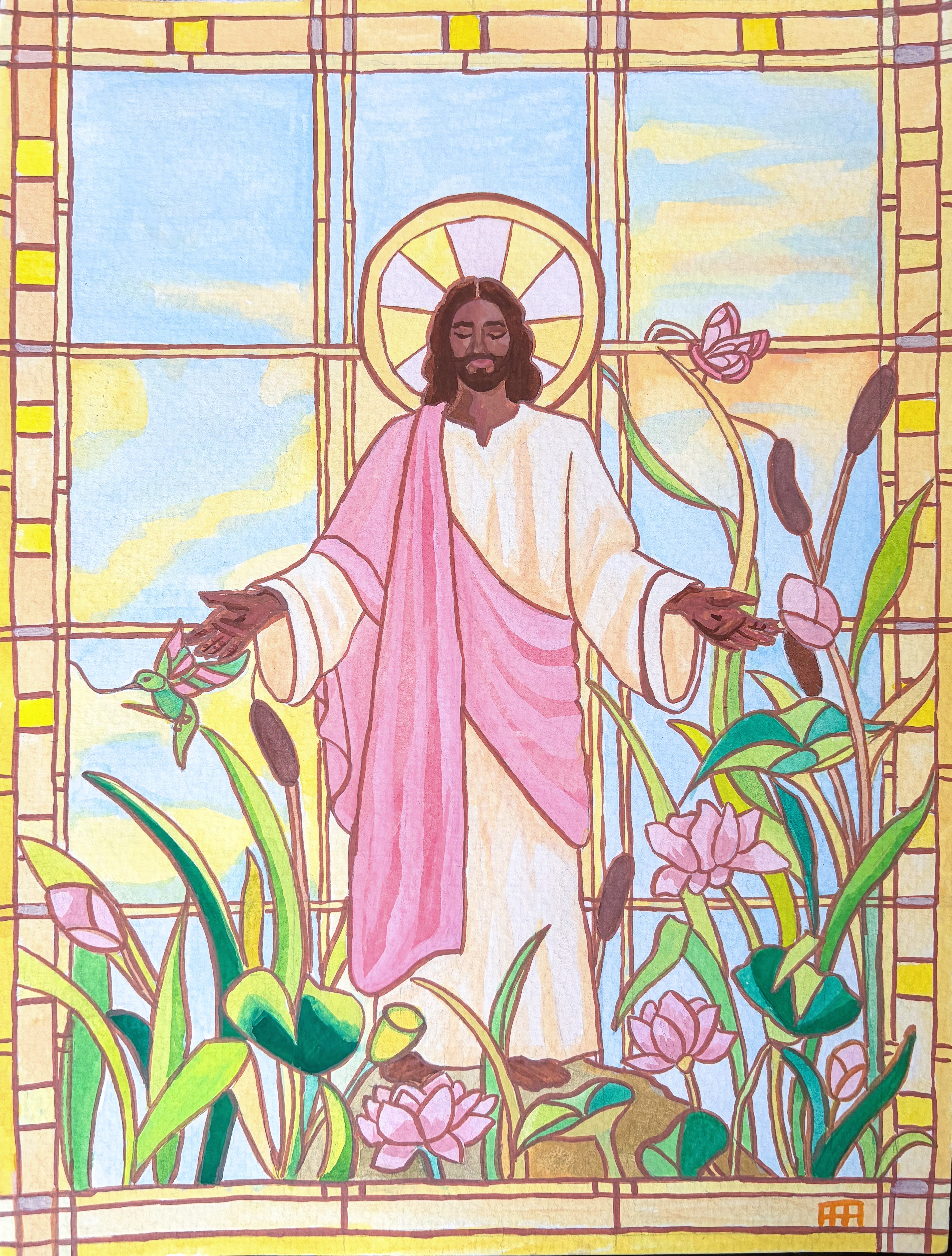 Christ in Stained Glass Printable File Download